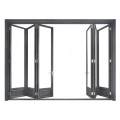 Double Tempered Glass Black Aluminum Bifold Doors